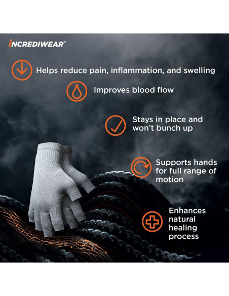Guantes de Circulación Sin Dedos Incrediwear para Artritis - Pequeño