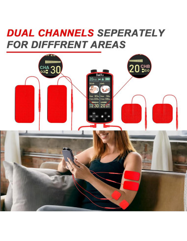 Unidad de Estimulador Muscular TENS EMS Belifu 4 en 1 - 36 Modos