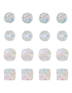 20 Perlas de Silicona Transparente con Confeti PH PandaHall 15mm