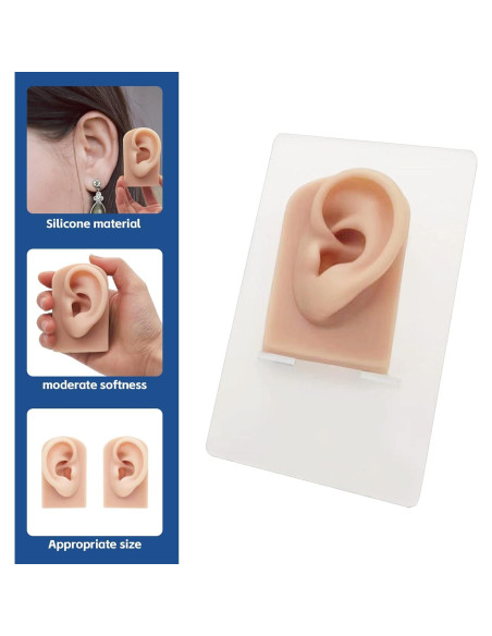 Modelo de Oreja de Silicona GSA - 2 Pcs para Perforación y Exhibición