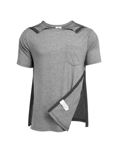 Camisa post cirugía de hombro Deyeek para hombres - Manga corta, botones a presión, hipoalergénica