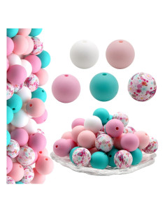 Perlas de Silicona 15mm Accesorios David 50 Piezas Flores