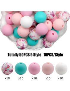 Perlas de Silicona 15mm Accesorios David 50 Piezas Flores 2