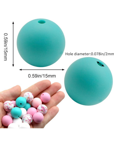 Perlas de Silicona 15mm Accesorios David 50 Piezas Flores