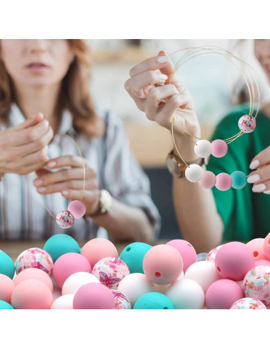 Perlas de Silicona 15mm Accesorios David 50 Piezas Flores