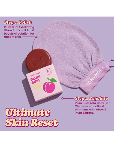 Guantes Exfoliantes Tonymoly Plum Bum - Paquete de 2