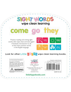 Write & Wipe Sight Words - Children's Novelty Learning Board Book - Wipe Clean - Educational 2