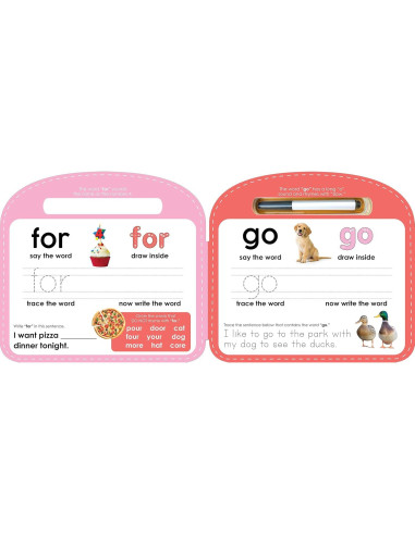 Write & Wipe Sight Words - Children's Novelty Learning Board Book - Wipe Clean - Educational