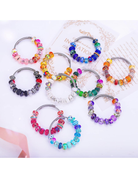 240 Piezas Cuentas Europeas AIPRIDY para Joyería DIY