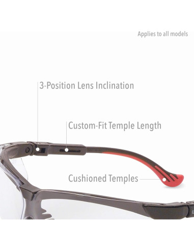 Gafas de Seguridad Honeywell Uvex Genesis XC, Marco Negro, Lente Ámbar