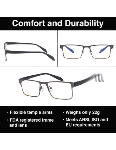 Gafas Anti Fatiga Ocular Gamma Ray FlexLite 0.00x Bloqueador Azul