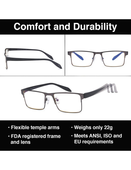 Gafas Anti Fatiga Ocular Gamma Ray FlexLite 0.00x Bloqueador Azul