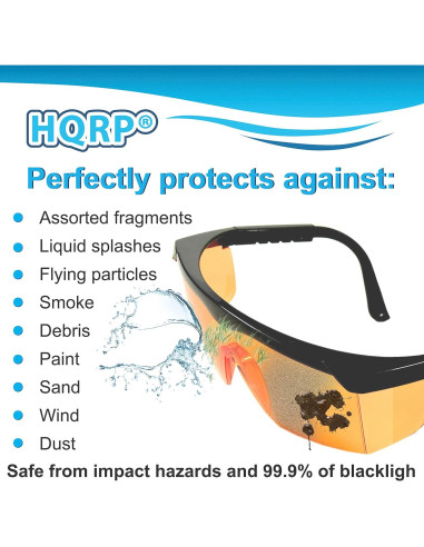 Gafas de Seguridad HQRP con Lentes Naranjas UV 99.9%