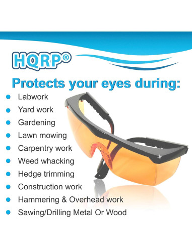 Gafas de Seguridad HQRP con Lentes Naranjas UV 99.9%