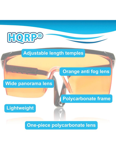 Gafas de Seguridad HQRP con Lentes Naranjas UV 99.9%