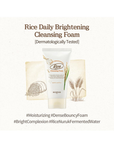 SKINFOOD Set de Limpieza Facial: Espuma de Arroz y Toallitas