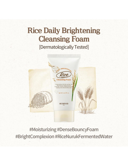 SKINFOOD Set de Limpieza Facial: Espuma de Arroz y Toallitas