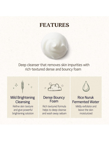 SKINFOOD Set de Limpieza Facial: Espuma de Arroz y Toallitas