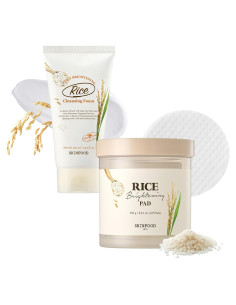 SKINFOOD Set de Limpieza y Tono - Espuma y Almohadillas de Arroz