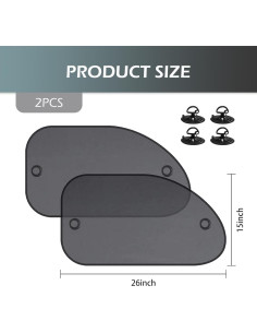 Paquete de 2 Sombrillas Universales Shakas para Ventanas de Auto 2
