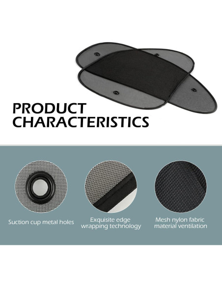 Paquete de 2 Sombrillas Universales Shakas para Ventanas de Auto Paquete de 2 Sombrillas Universales Shakas para Ventanas de Auto