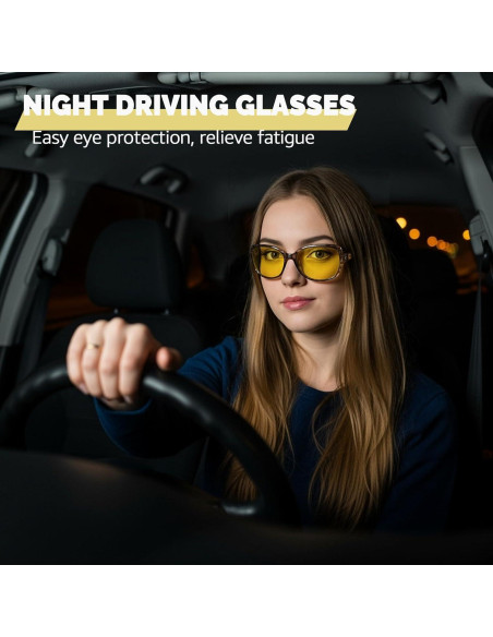 Gafas de Conducir de Noche SIPHEW para Mujeres Amarillas Polarizadas