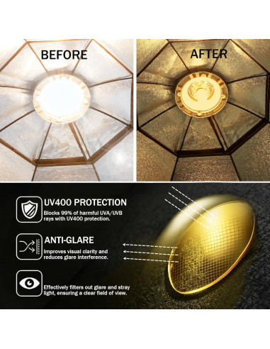 Gafas de Conducir de Noche SIPHEW para Mujeres Amarillas Polarizadas