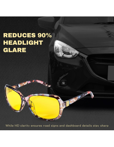 Gafas de Conducir de Noche SIPHEW para Mujeres Amarillas Polarizadas