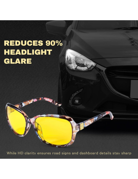 Gafas de Conducir de Noche SIPHEW para Mujeres Amarillas Polarizadas