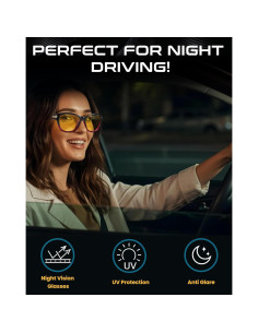 Gafas de Conducción Nocturna SODQW Polarizadas UV400 Amarillas 2