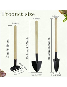 Juego de Herramientas de Jardinería Wishlotus 3 Piezas 2