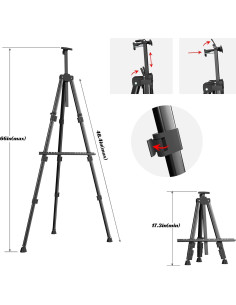 Caballete de Pintura Aredy Ajustable 43.9-167.6 cm Metal 2