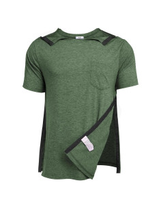 Camisa post cirugía de hombro Deyeek, manga corta, verde militar