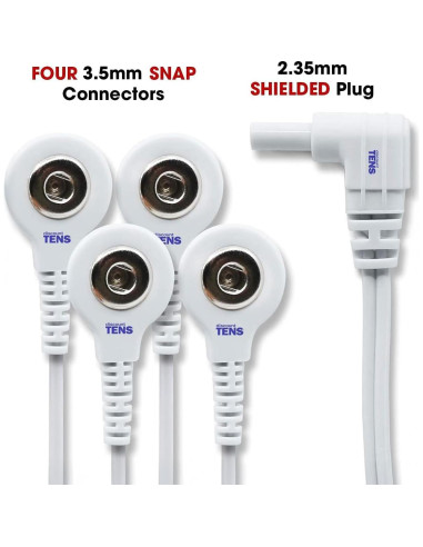 Cables de Conexión TENS Descuento - 4 Conectores 3.5mm - Paquete de 2