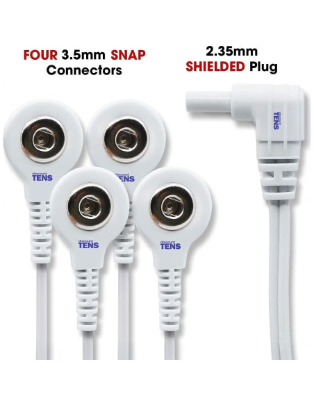 Cables de Conexión TENS Descuento - 4 Conectores 3.5mm - Paquete de 2