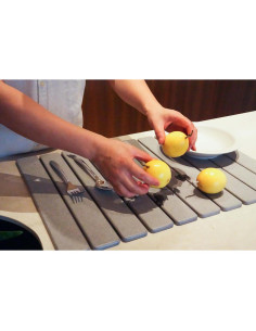 Alfombrilla de Secado de Platos de Piedra Kneejoys 61x39 cm Gris 2