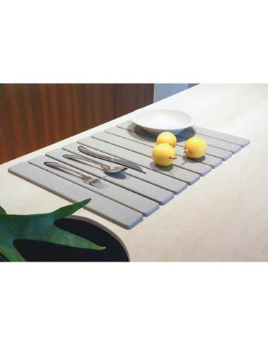 Alfombrilla de Secado de Platos de Piedra Kneejoys 61x39 cm Gris