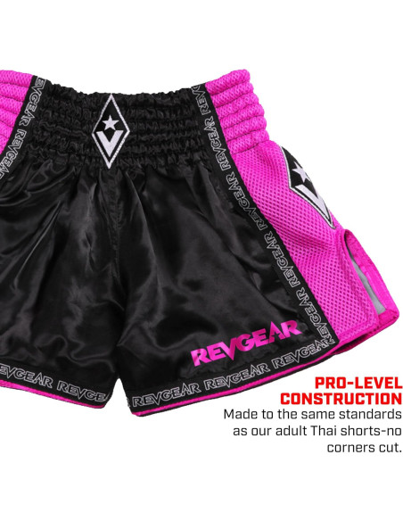 Pantalones Cortos de Muay Thai Revgear para Niños - Rosa Mediano
