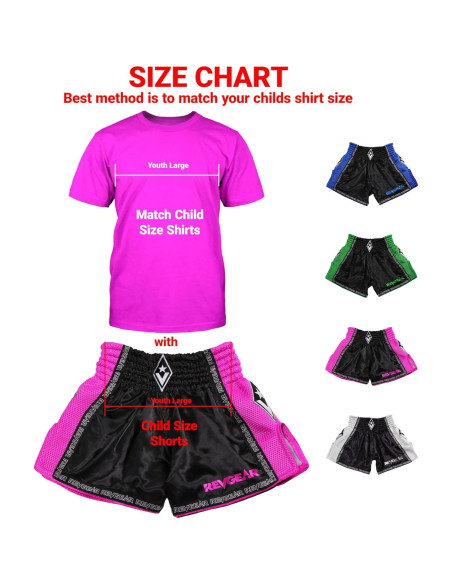 Pantalones Cortos de Muay Thai Revgear para Niños - Rosa Mediano