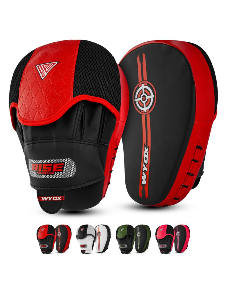 Mitones de Boxeo WYOX 2024 | Almohadillas de Golpe PU Rojo y Negro