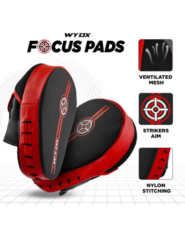 Mitones de Boxeo WYOX 2024 | Almohadillas de Golpe PU Rojo y Negro