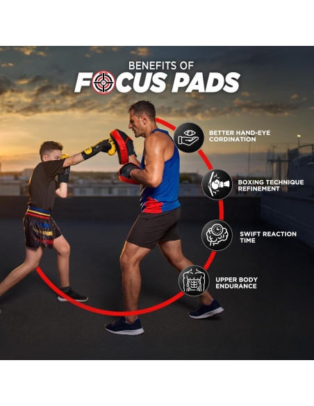 Mitones de Boxeo WYOX 2024 | Almohadillas de Golpe PU Rojo y Negro