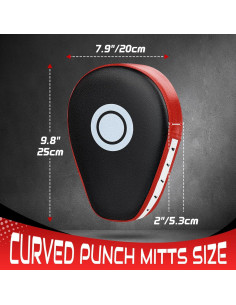 Mitones Curvados de Boxeo YORWHIN - Entrenamiento Unisex Rojo 2