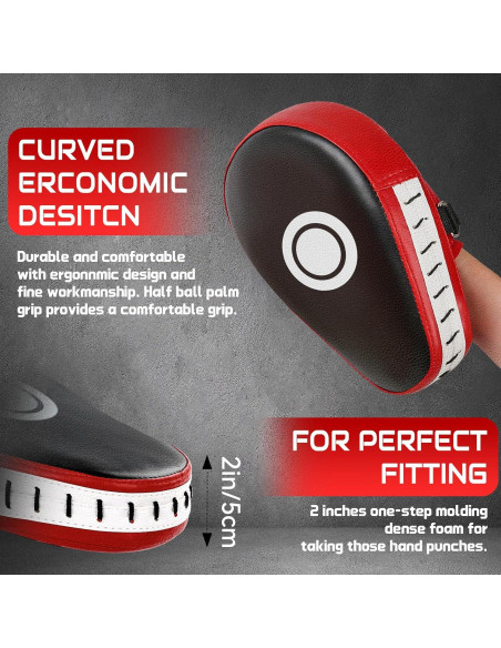 Mitones Curvados de Boxeo YORWHIN - Entrenamiento Unisex Rojo