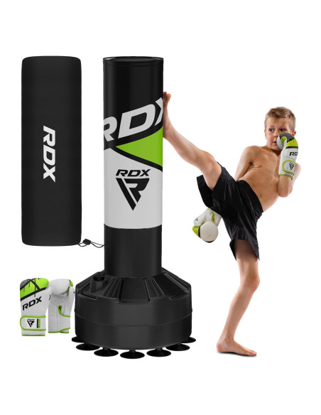 Saco de Boxeo Independiente RDX Junior 4FT Verde con Guantes