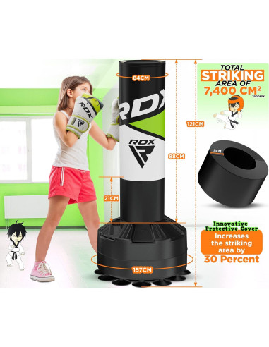 Saco de Boxeo Independiente RDX Junior 4FT Verde con Guantes