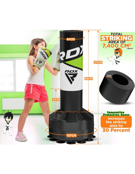 Saco de Boxeo Independiente RDX Junior 4FT Verde con Guantes