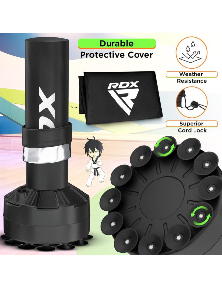 Saco de Boxeo Independiente RDX Junior 4FT Verde con Guantes