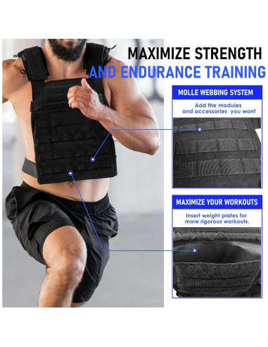 Chaleco con Peso Ajustable Miramrax para Entrenamiento Fitness