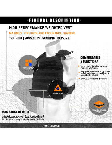 Chaleco con Peso Ajustable Miramrax para Entrenamiento Fitness